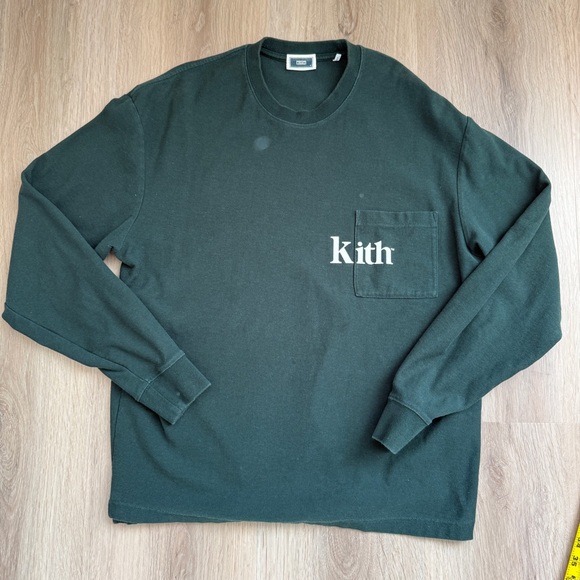 Kith Men's Dark Green Long Sleeve Tee - Picture 2 of 4
